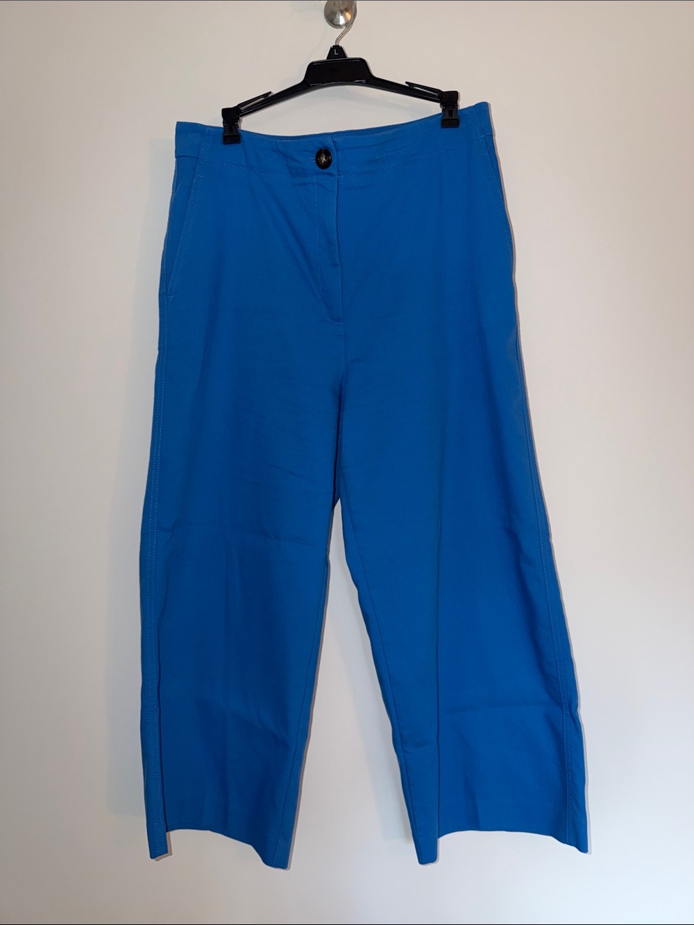 Ann Taylor Bright Cobalt Wide-Leg Pants cropped